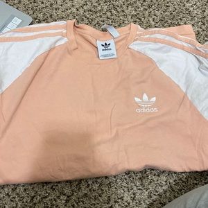 Adidas, size large pink and white
